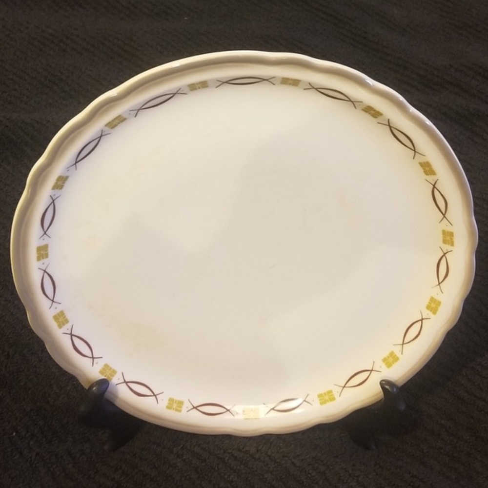 Vintage Sterling China Plate Scalloped Edge